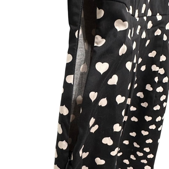 & Other Stories Fitted Puff Sleeve Mini Dress White Heart Print Black SZ 2 NWT - Picture 5 of 6